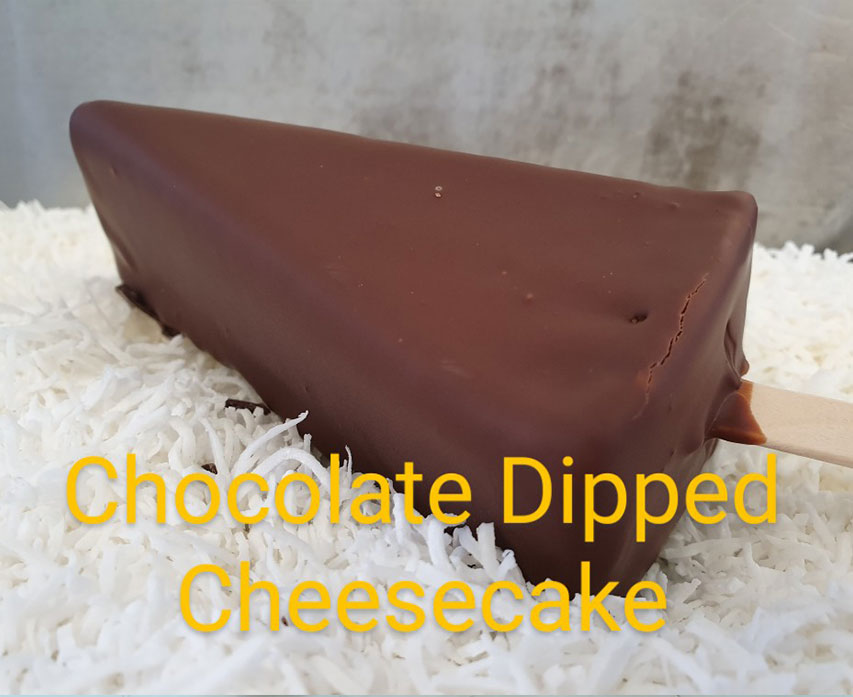 chocolate dipped cheesecake